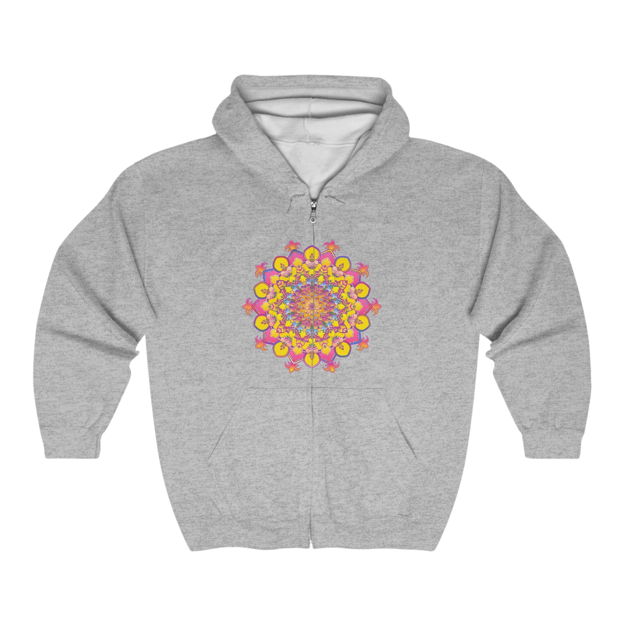 Colorful hoodie with a mesmerizing and vibrant mandala design