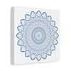 Beautiful handmade Mandala Design Wall Art in Steel Blue on Matte Canvas, stretched and 125 inches thick