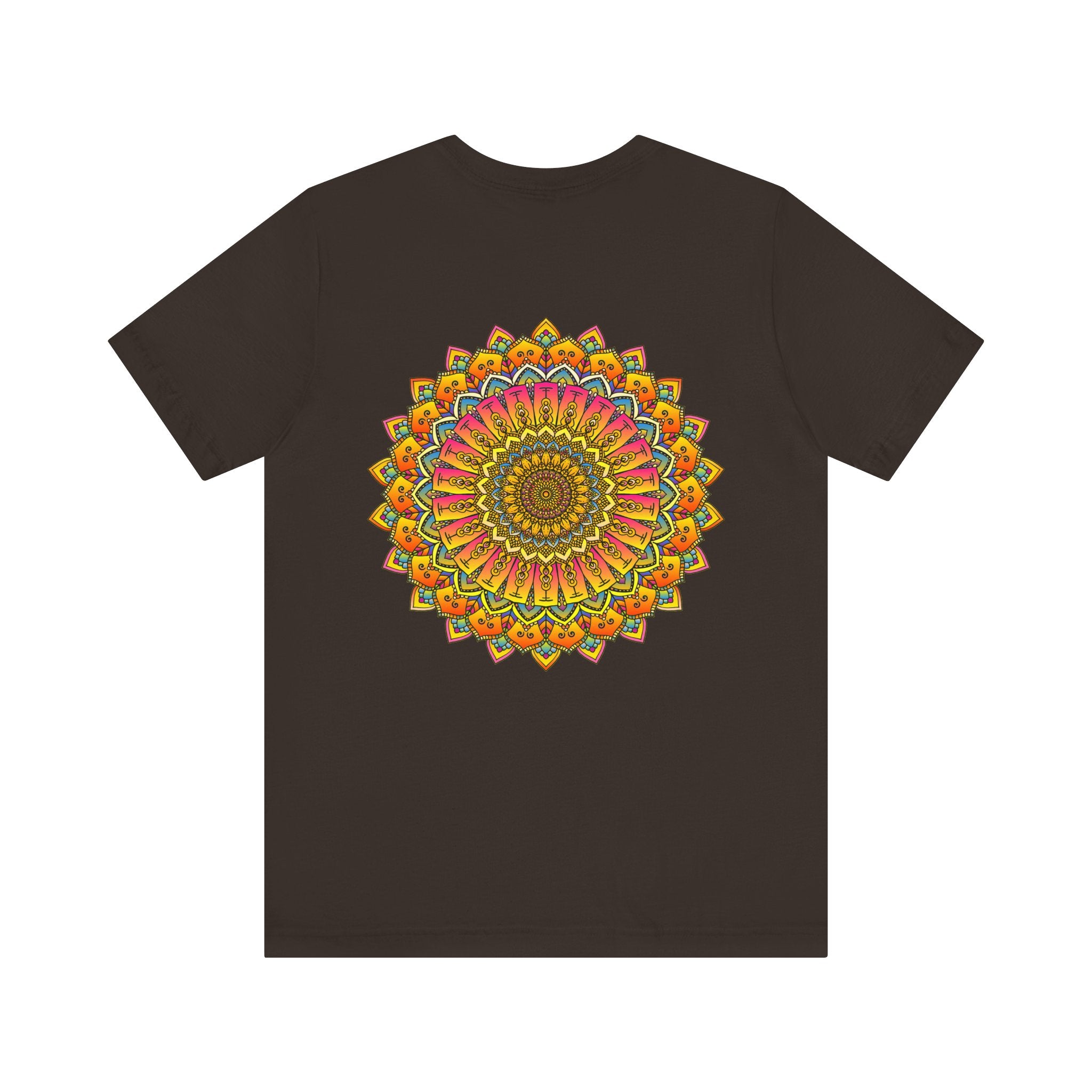 Colorful and intricate mandala tee representing spiritual peace and harmony