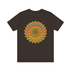 Colorful and intricate mandala tee representing spiritual peace and harmony