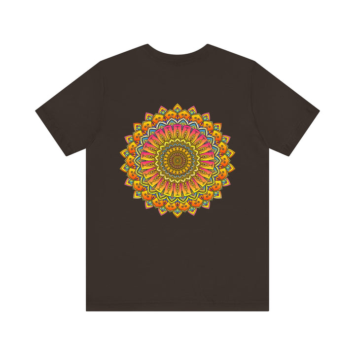 Colorful and intricate mandala tee representing spiritual peace and harmony