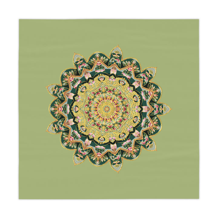 Mandala Tablecloth – Bohemian Botanical Dining Décor by Blululi