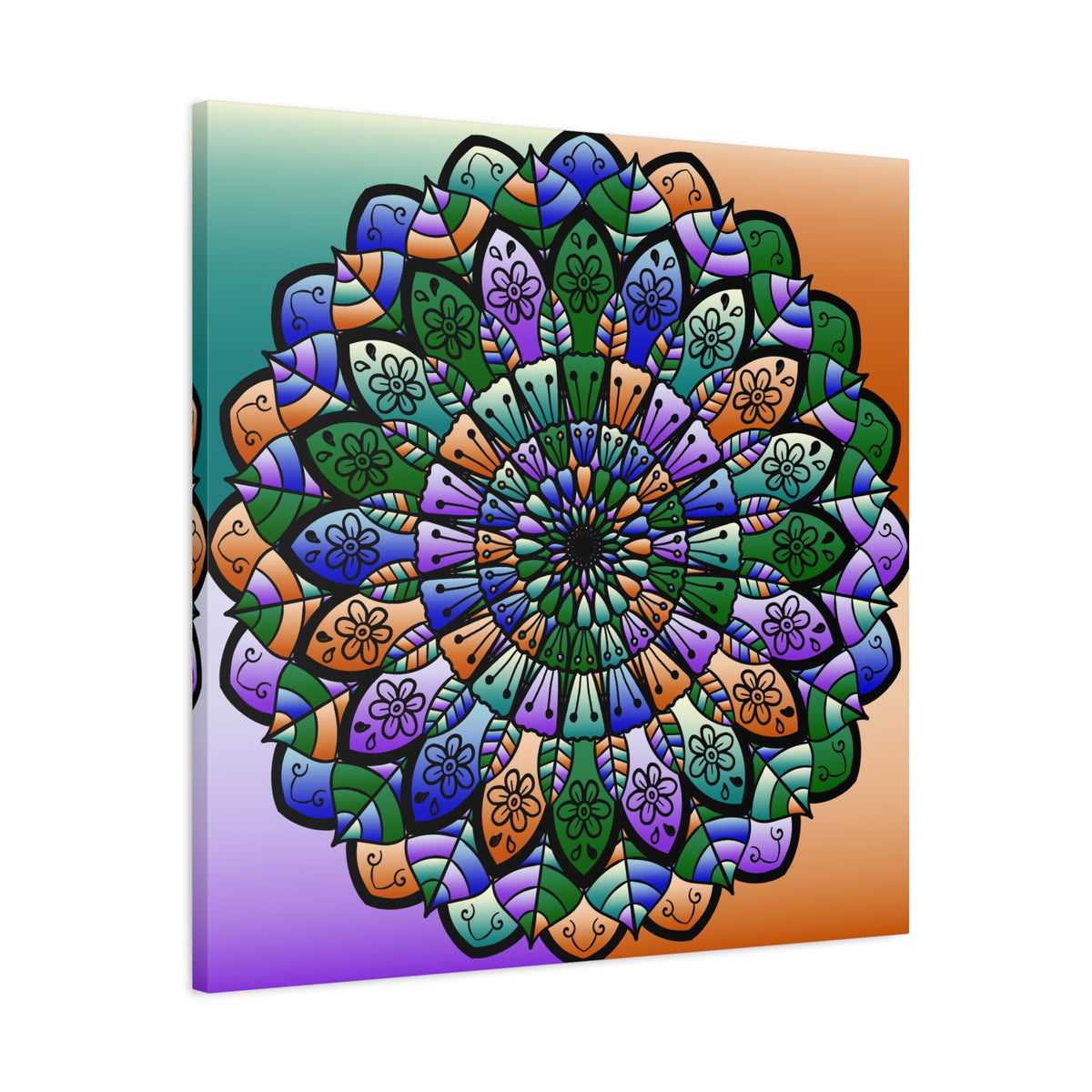 Colorful Mandala Wall Canvas — Stretched Matte Art