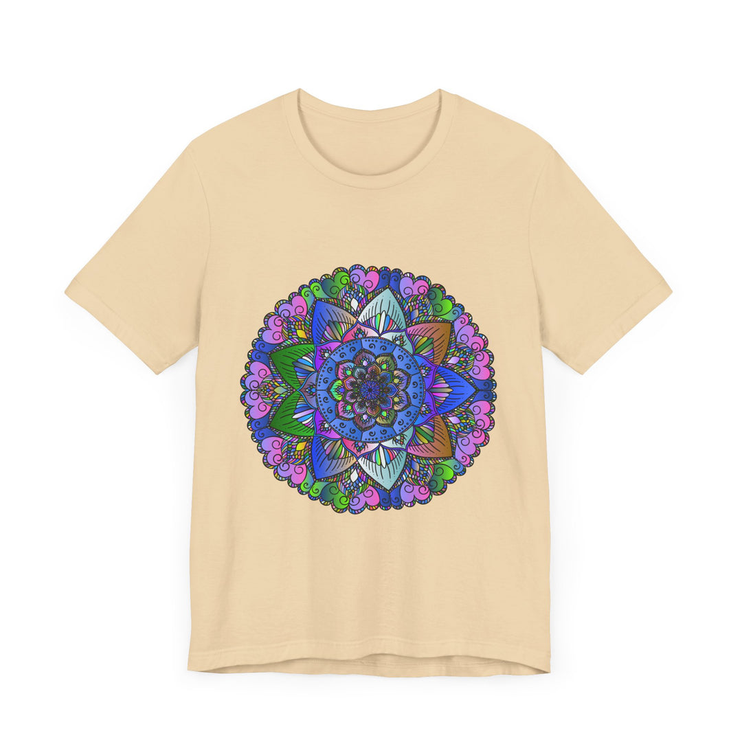 Vibrant and intricate mandala design printed on a high-quality t-shirt