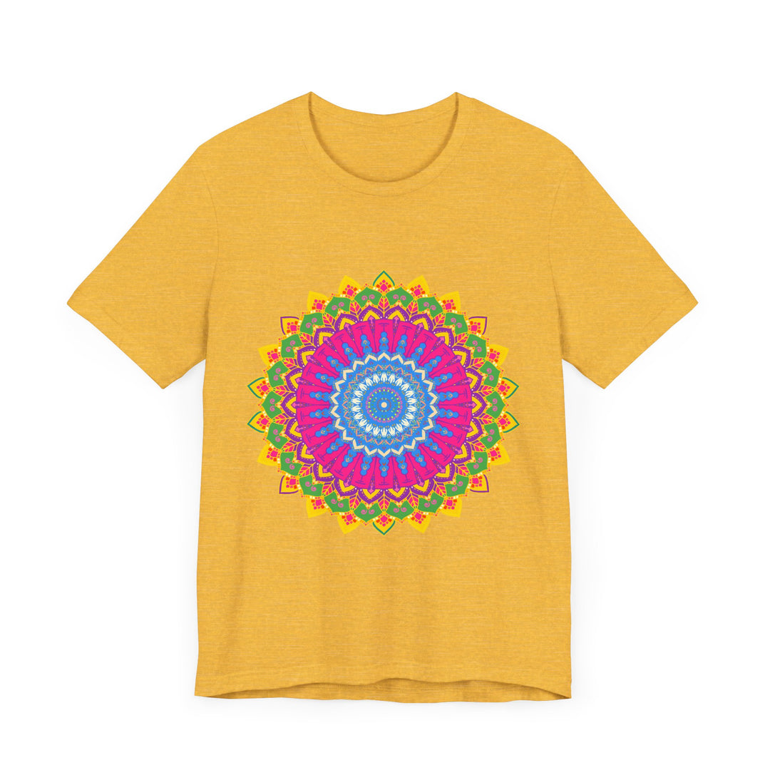 Vibrant Mandala Tee with Colorful and Intricate Design, Perfect for Adding a Pop of Color to Your Wardrobe