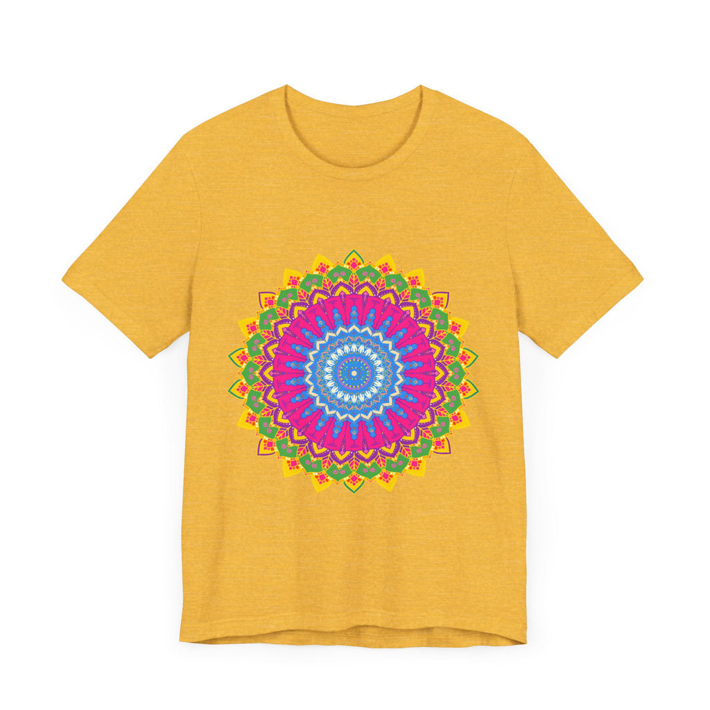 Vibrant Mandala Tee with Colorful and Intricate Design, Perfect for Adding a Pop of Color to Your Wardrobe