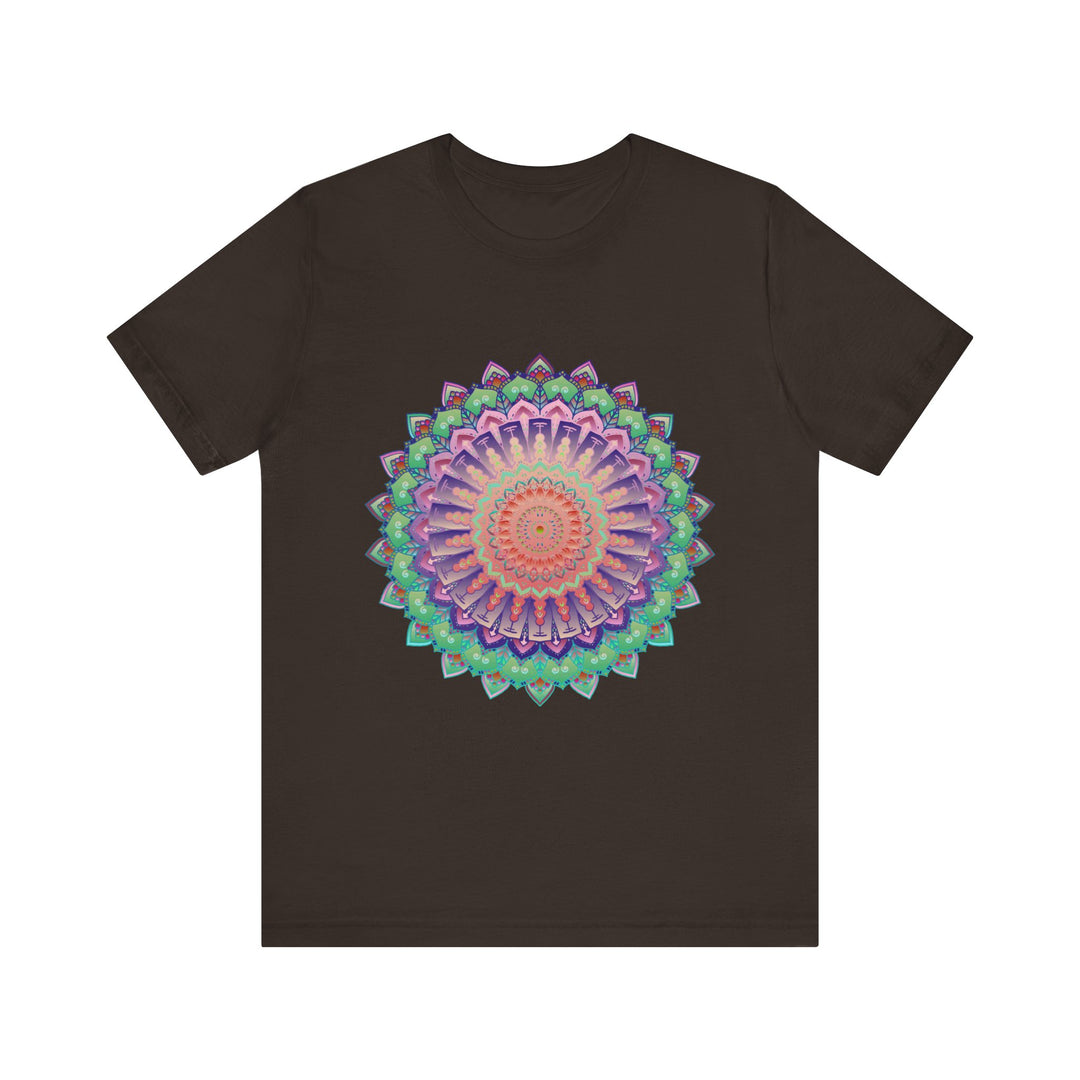 Vibrant Mandala Tee featuring a colorful and psychedelic design with intricate patterns and vibrant hues, perfect for adding a pop of color to your wardrobe