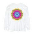 Vibrant Mandala Unisex Long Sleeve T-Shirt featuring intricate and colorful mandala design