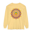 Colorful and intricate mandala design long sleeve t-shirt with psychedelic vibe