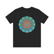 Beautiful white Mandala Tee with intricate design representing spiritual peace and harmony, perfect for meditation and yoga practice