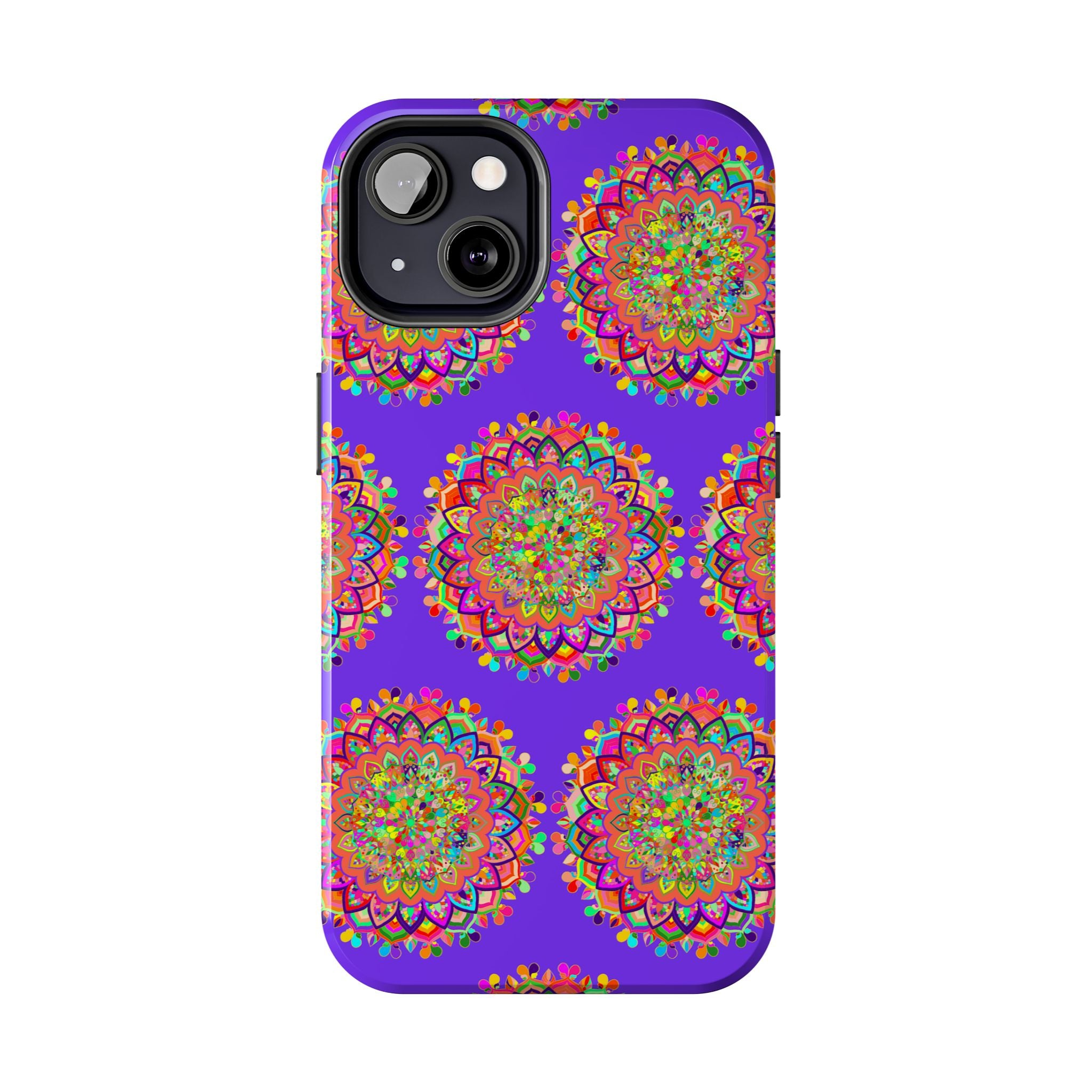 Hand drawn small purple mandala art phone case for iPhone X and XS