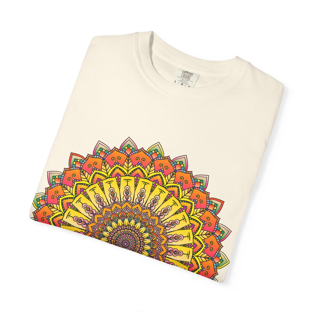 Sunburst Mandala T-Shirt — Vibrant Floral Boho Graphic Tee