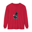 Black and white watercolor long sleeve t-shirt featuring a cute cat design