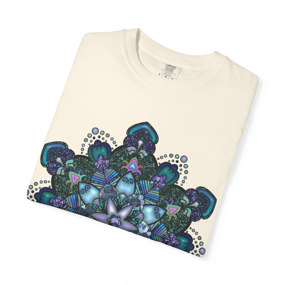 Mandala T-Shirt – Blue Purple Boho Geometric Floral Design