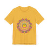 Vibrant Mandala T-Shirt featuring colorful spiritual art inspired by traditional designs