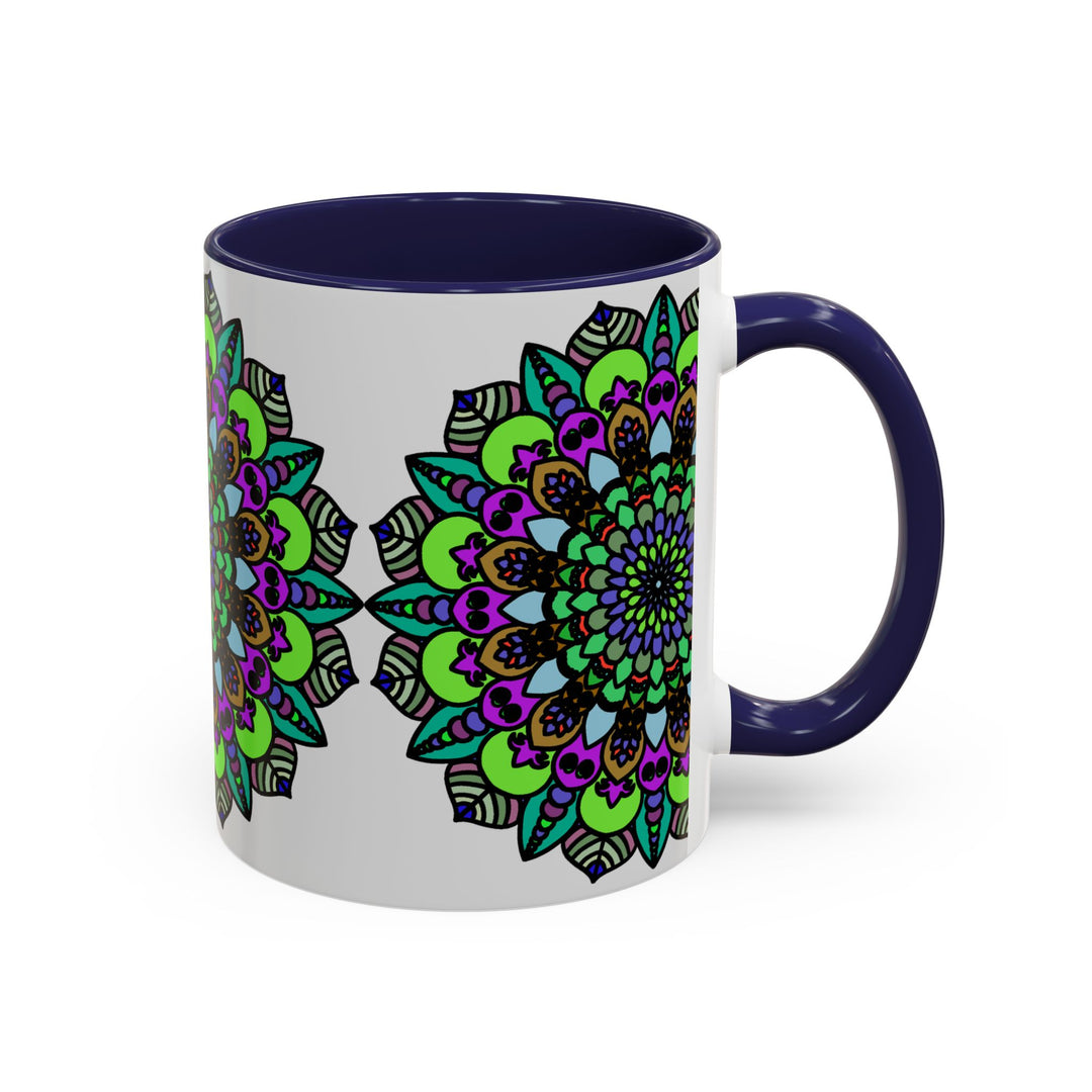 Vibrant and intricate mandala art pattern on ceramic mug