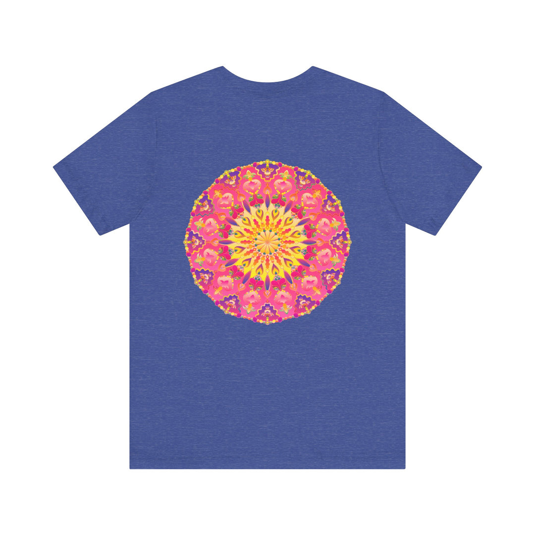 Beautiful Pink and Yellow Mandala T-Shirt with Peace and Harmony Design