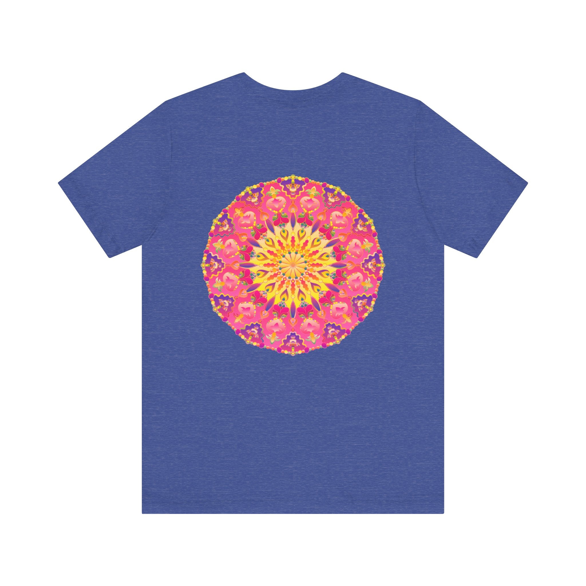 Beautiful Pink and Yellow Mandala T-Shirt with Peace and Harmony Design