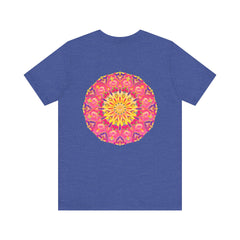 Beautiful Pink and Yellow Mandala T-Shirt with Peace and Harmony Design