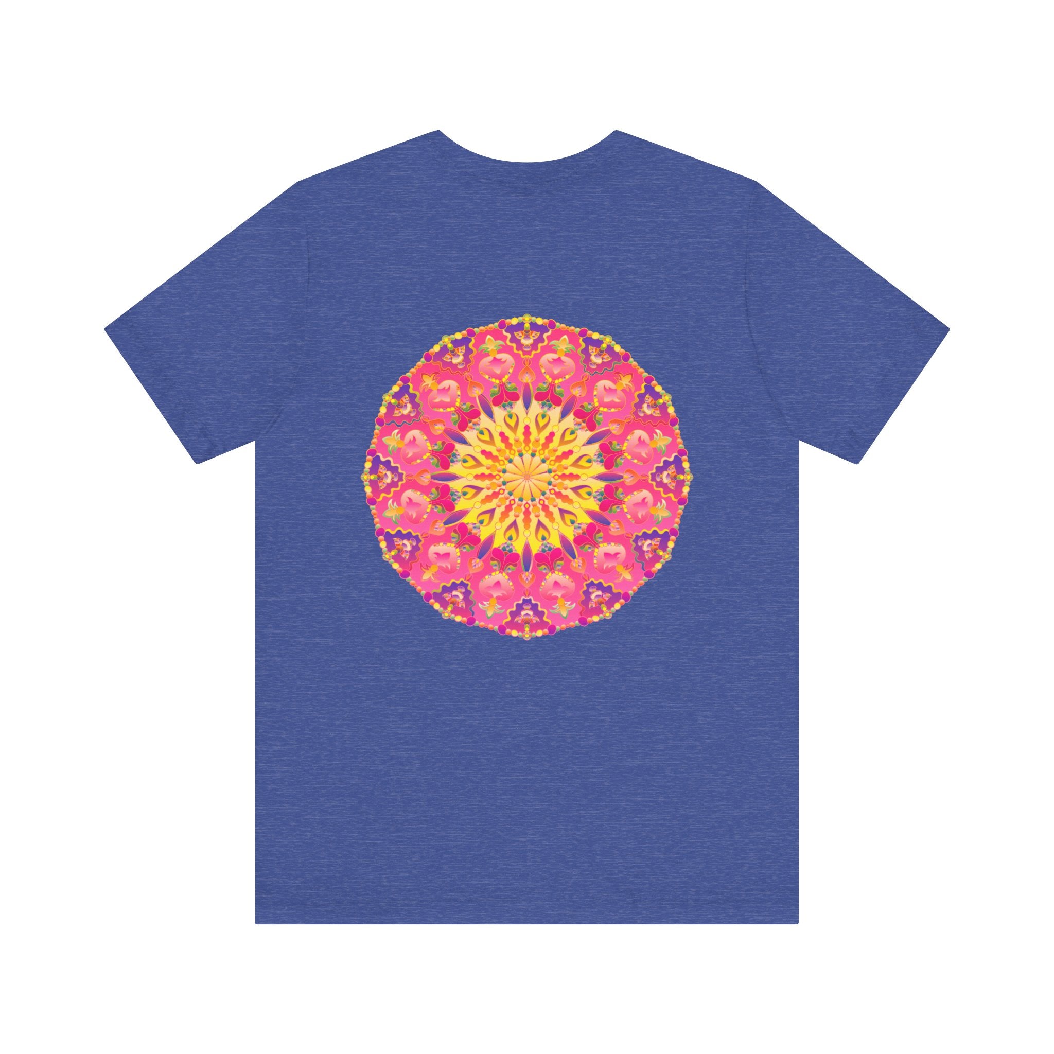 Beautiful Pink and Yellow Mandala T-Shirt with Peace and Harmony Design
