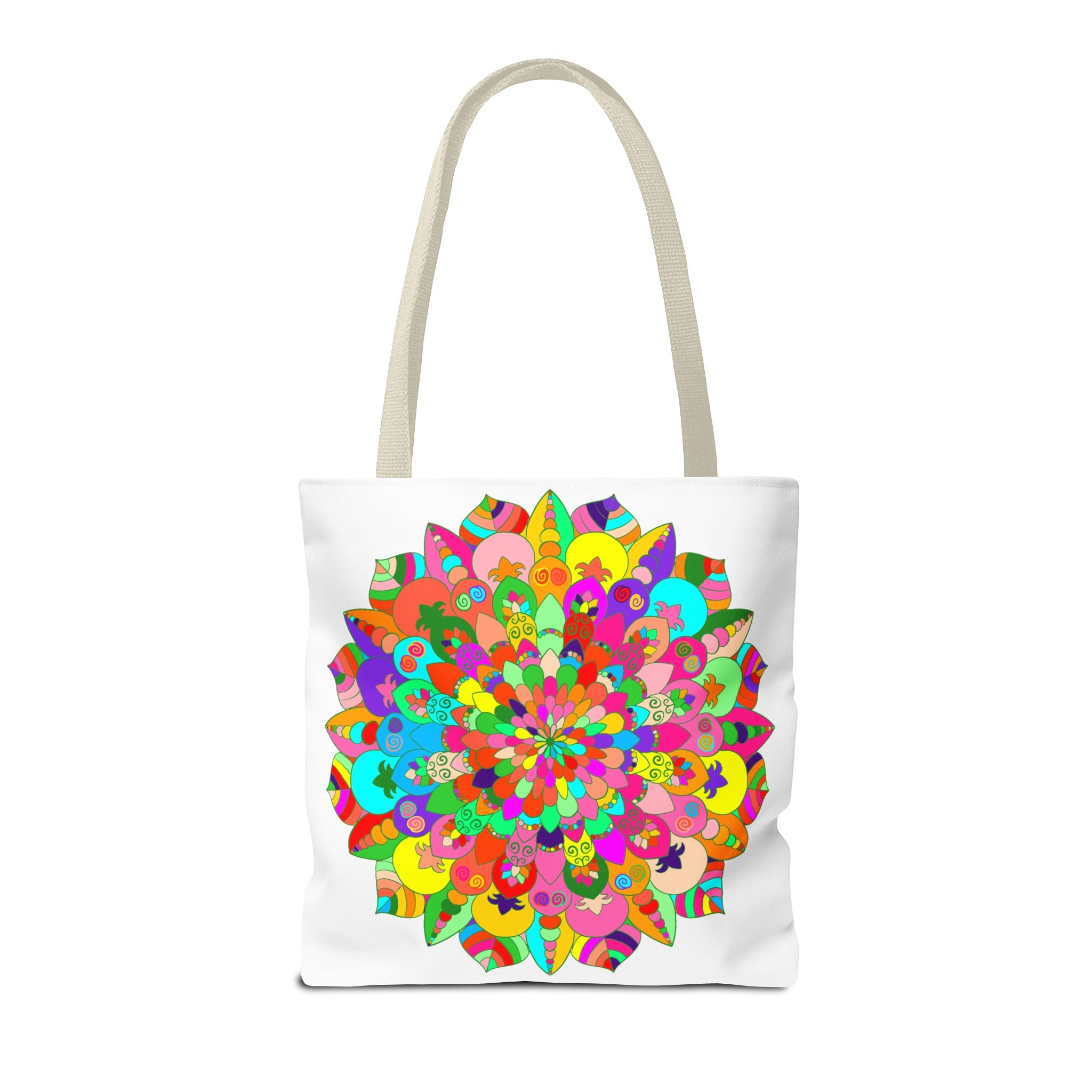 Colorful Mandala Art Tote Bag with intricate geometric designs and vibrant colors