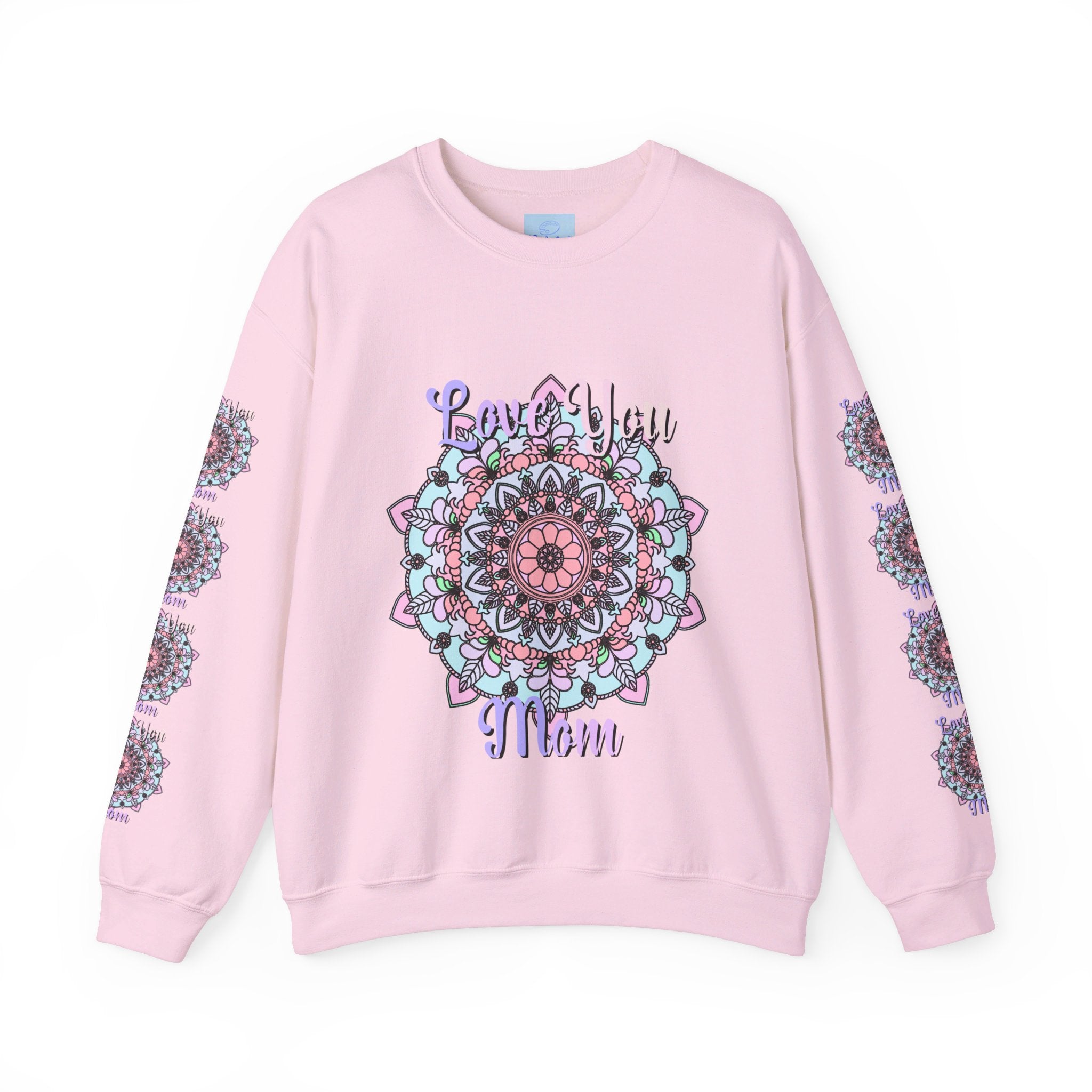 Cozy unisex crewneck sweatshirt with 'Love You Mom' design, ideal birthday gift for mothers