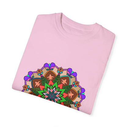 Unisex Mandala T-Shirt made of 100% Ring-Spun Cotton, featuring Hand-Drawn Mandala Art, and Garment-Dyed for Extra Comfort