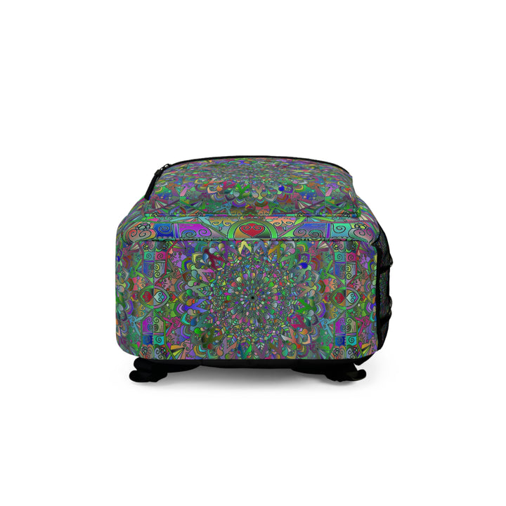 Mandala Pattern Backpack in Bold Hues for School and Travel