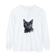 Black Cat Watercolor - Mystical Long Sleeve T-Shirt featuring a stunning watercolor design of a black cat against a mystical background