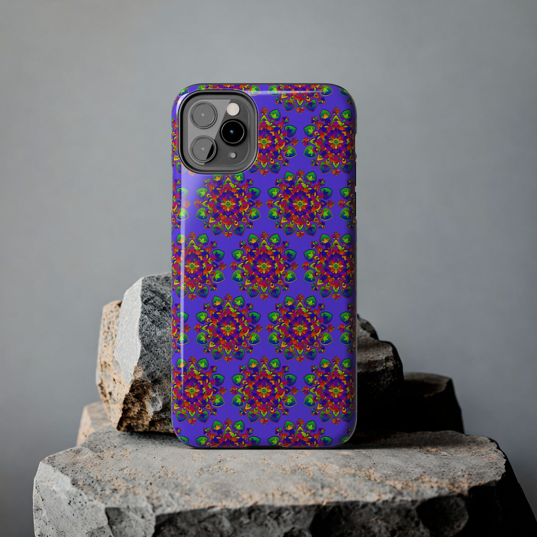 Tiled Hand Drawn Mandala Rainbow Phone Case - Standard alt text 46