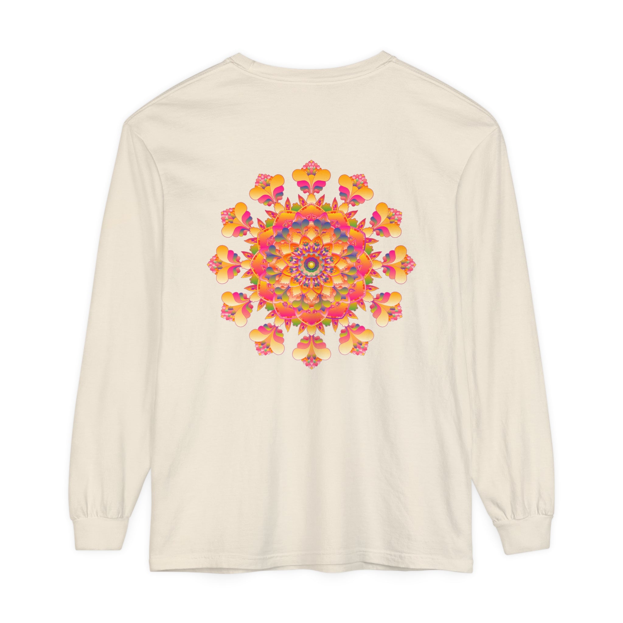 Colorful and intricate mandala design long sleeve t-shirt for all genders