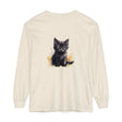 Black Kitten Watercolor Splash T-Shirt with vibrant watercolor design and cute kitten graphic