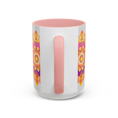 Beautiful mandala art mug with colorful floral design, perfect for enjoying your favorite hot beverages in style