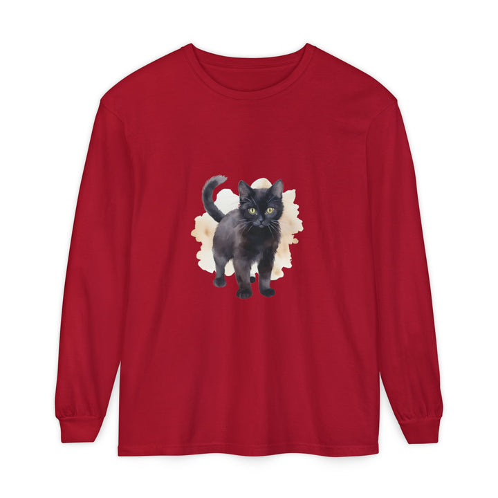 Black Cat Watercolor - Unisex Long Sleeve Tee