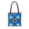 Beautiful and vibrant mandala-printed tote bag in a variety of bright colors