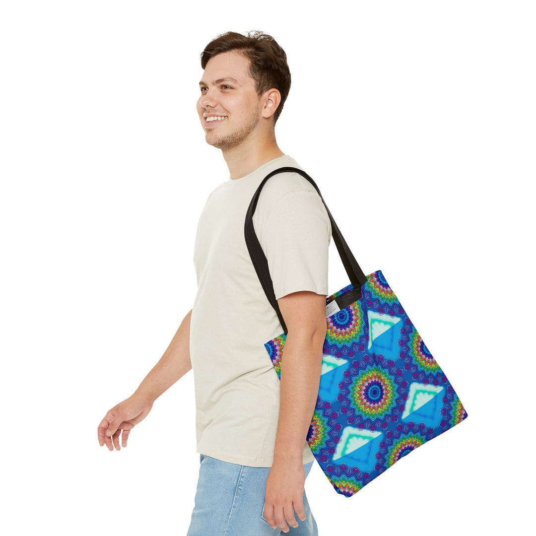 Colorful Mandala Tote Bag with intricate geometric design and vibrant colors