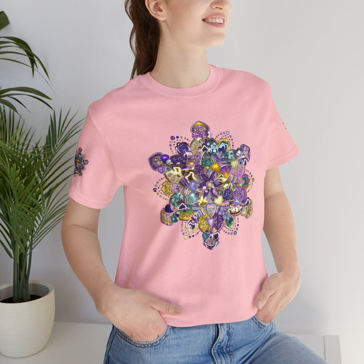 Unisex Floral Jewel Mandala T-Shirt