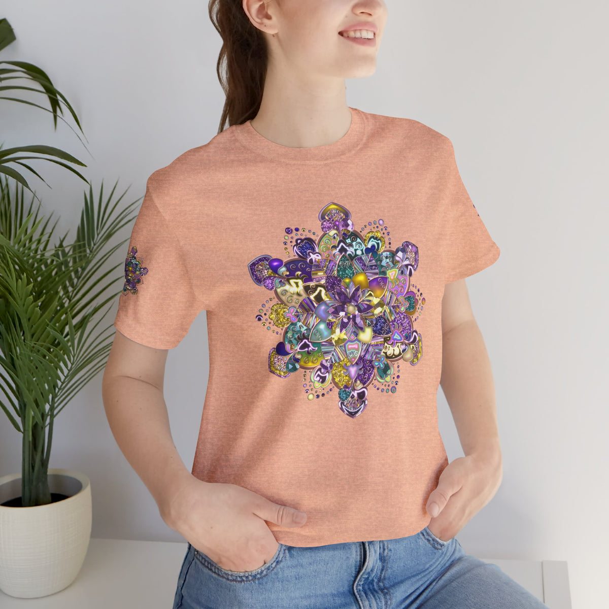 Unisex Floral Jewel Mandala T-Shirt