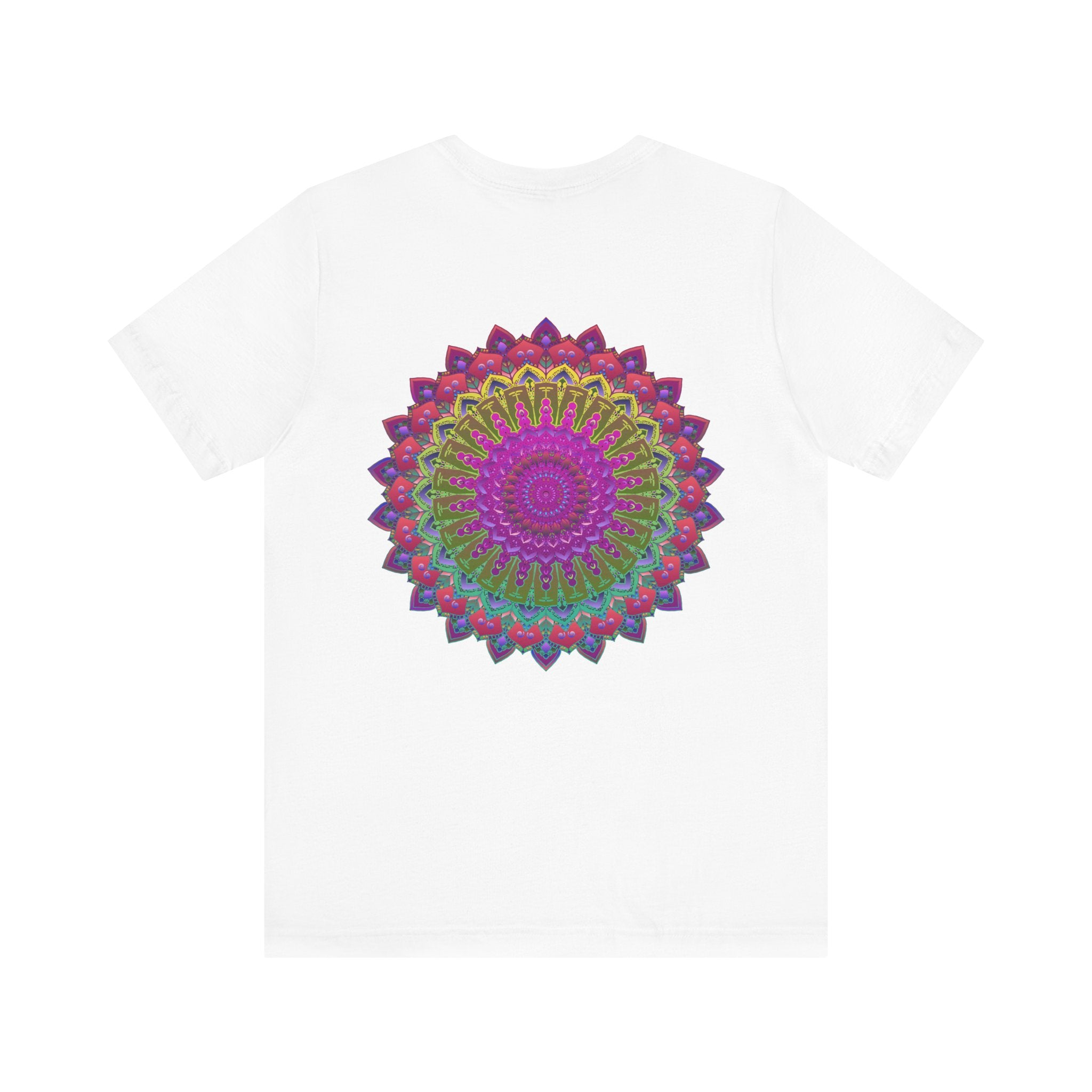 Vibrant Mandala Tee featuring intricate spiritual design for peace and harmony