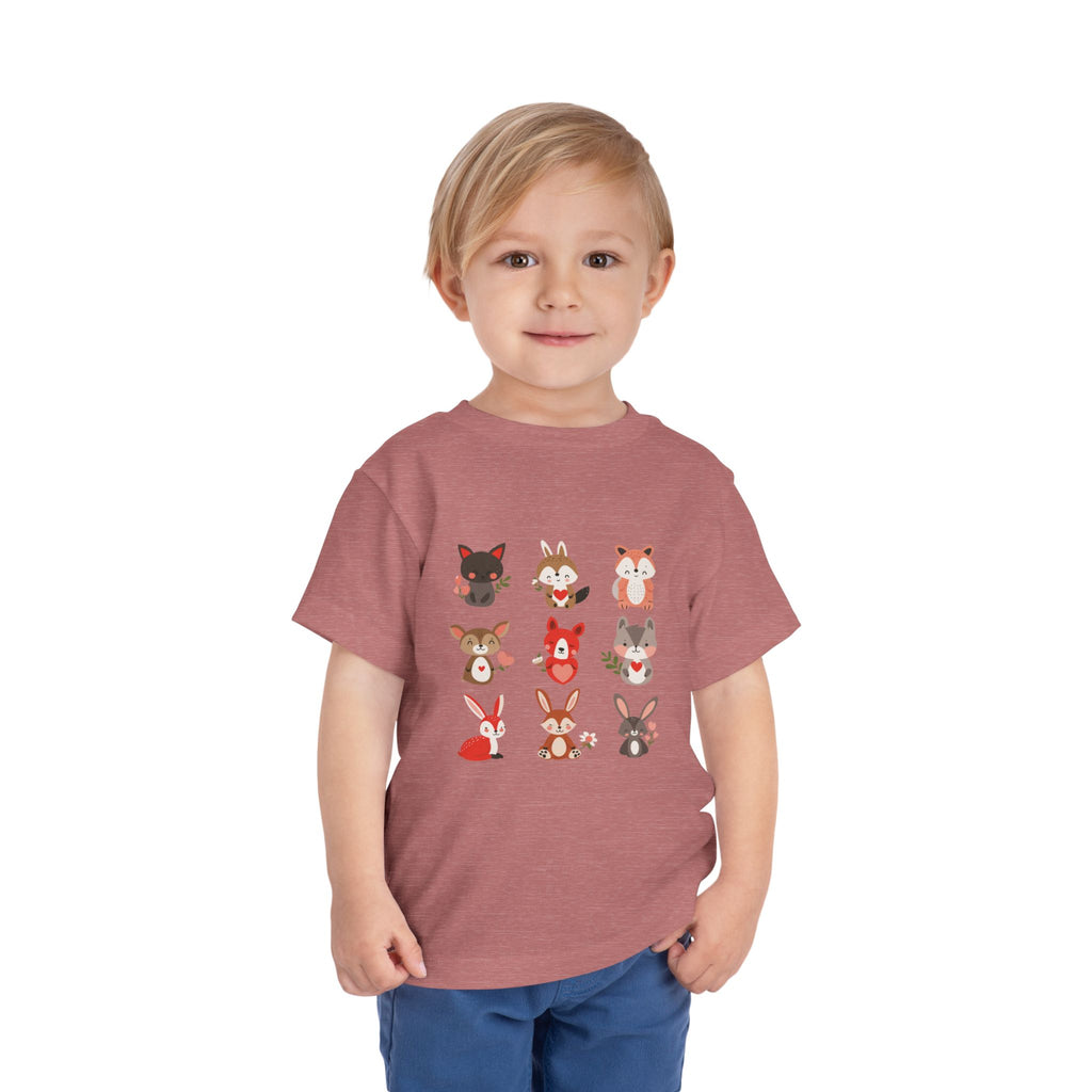 Animal Love Kleinkind T-Shirt, süße Cartoon Tiere T-Shirt für Kinder 
