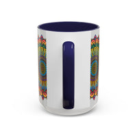 Colorful mandala art mug featuring spiritual designs and vibrant colors for a unique and enchanting drinking experience