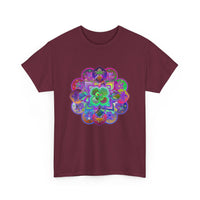 Colorful mandala art design printed on a soft, comfortable unisex heavy cotton tee perfect for yoga and mindfulness practices