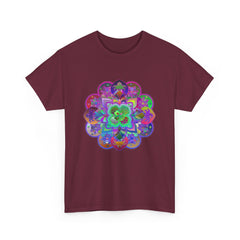 Colorful mandala art design printed on a soft, comfortable unisex heavy cotton tee perfect for yoga and mindfulness practices