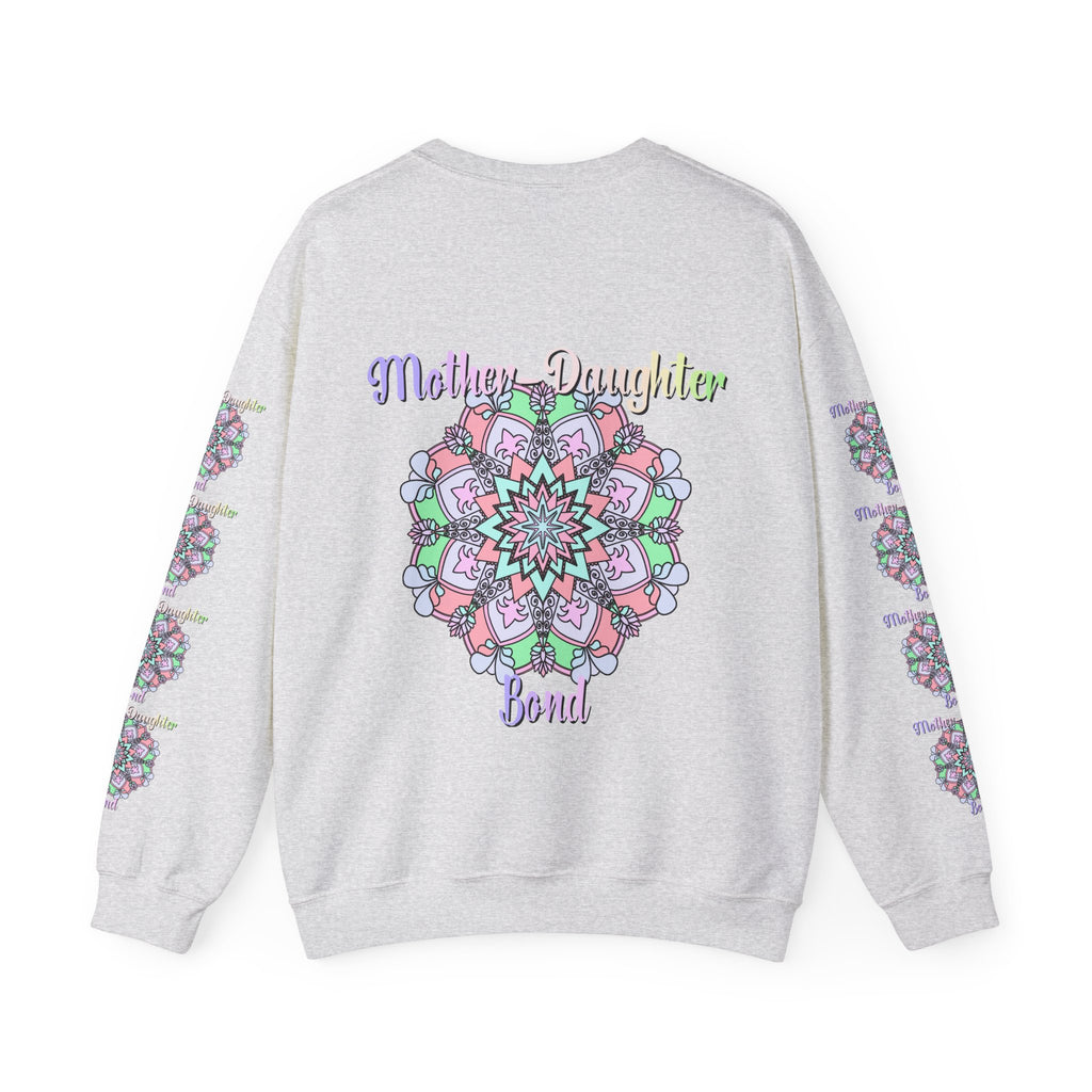 Felpa Girocollo Legame Madre-Figlia — Regalo di Famiglia Mandala Floreale