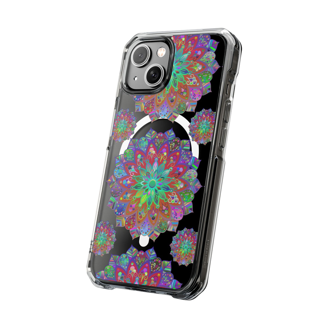 Elegant Mandala MagSafe®-Compatible iPhone 14/15 Impact Case in black