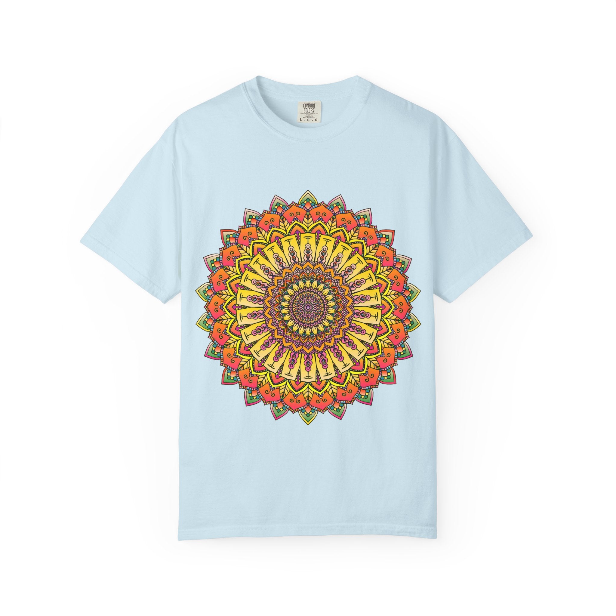Sunburst Mandala T-Shirt — Vibrant Floral Boho Graphic Tee