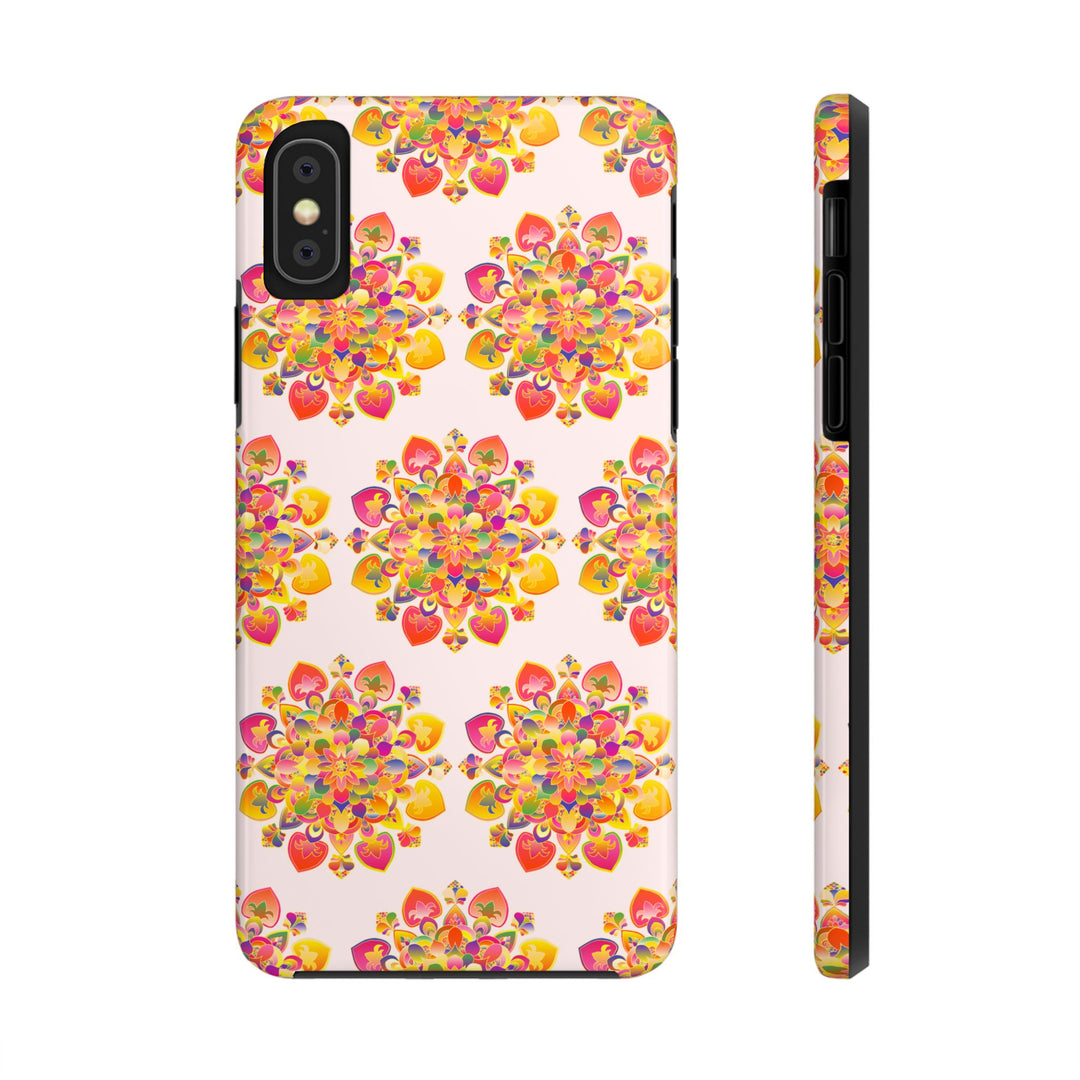 Phone Case - Hand-Drawn Mandala Art - Light Pink Long Description 5