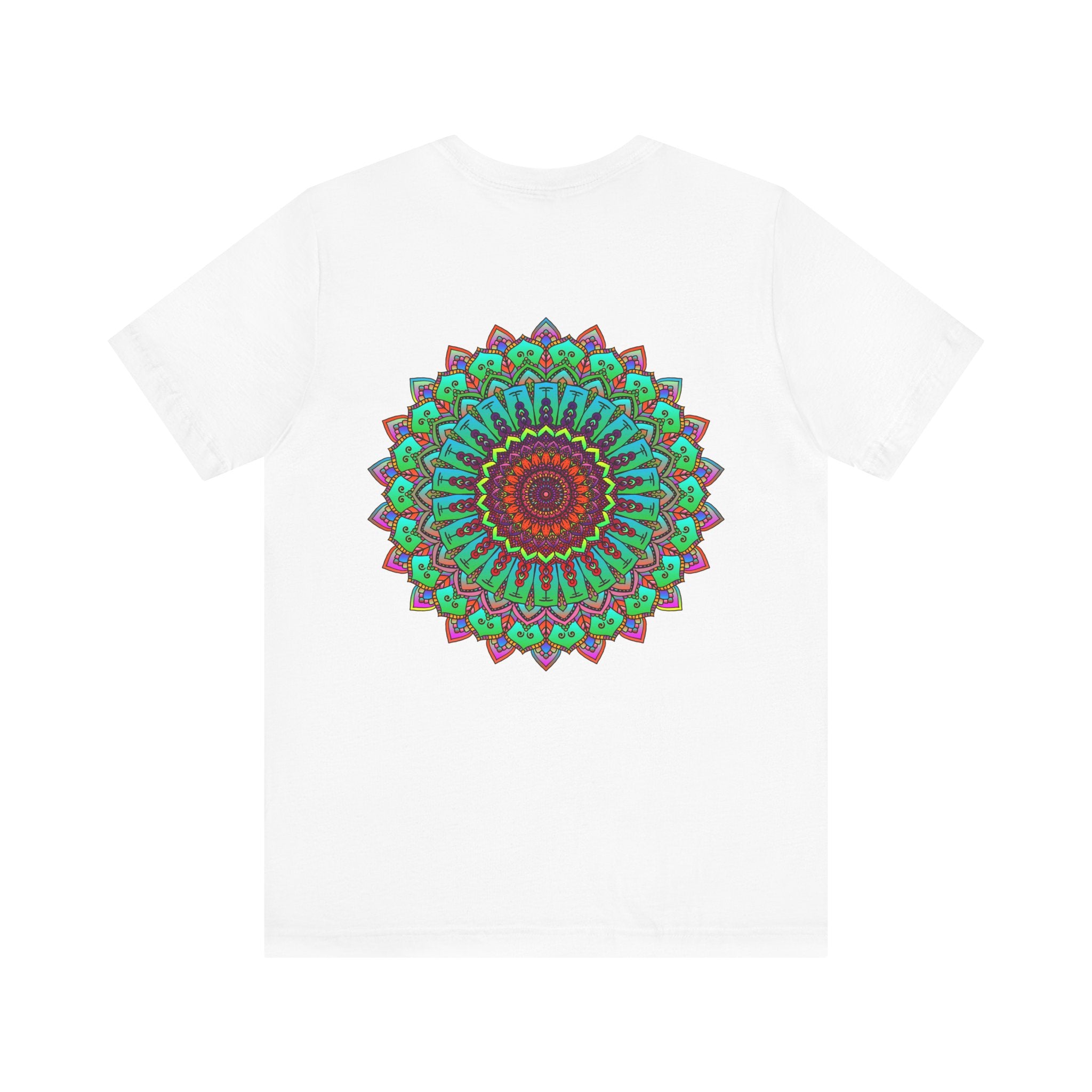 Beautiful and colorful Vibrant Mandala Tee promoting spiritual peace and harmony