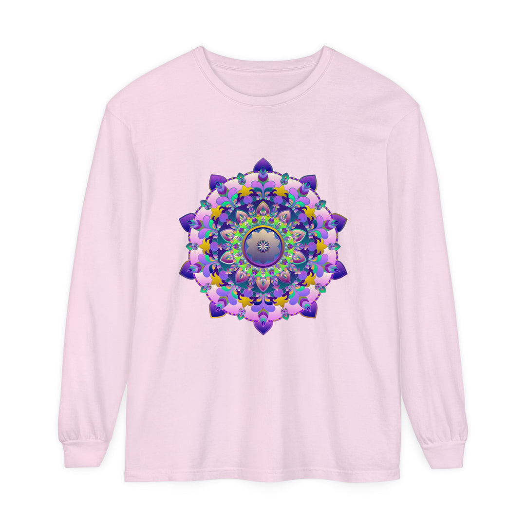 Colorful and intricate mandala design long sleeve t-shirt for all genders