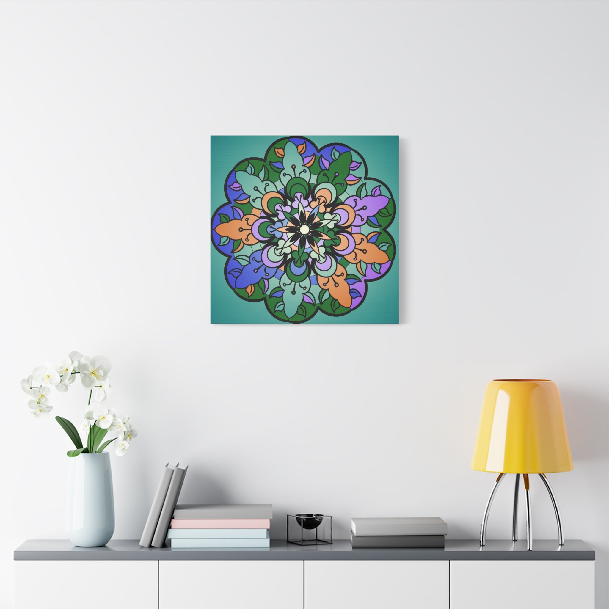 Floral Mandala Matte Canvas Wall Art